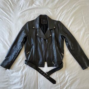 Elodie Black Faux Leather Moto Jacket